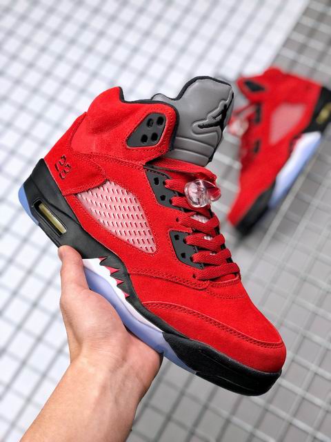 Air Jordan 5 Toro Bravo Men's Basketball Shoes Red Silver-17 - Click Image to Close